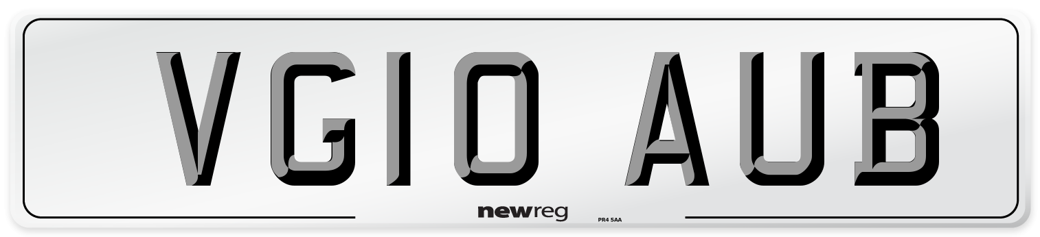 VG10 AUB Number Plate from New Reg